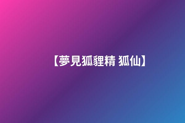 【夢見狐貍精 狐仙】